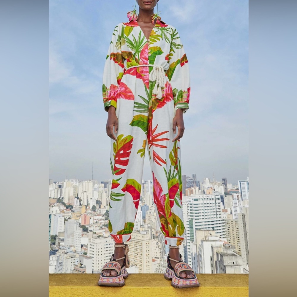 Farm Rio Spring Forest Jumpsuit XS - Picture 17 of 17